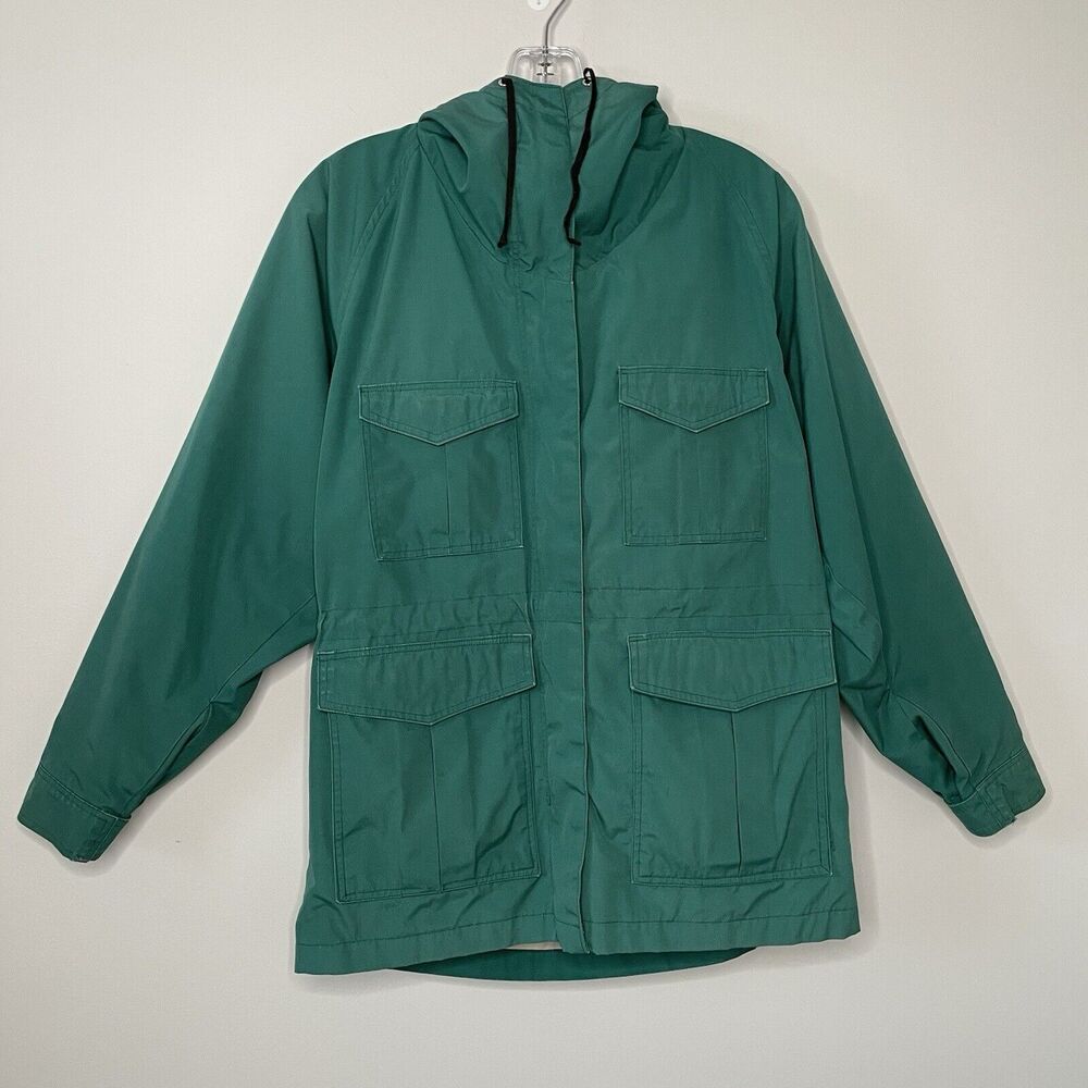 Vintage 80s Frostline Kit Jacket Green Full Zip Parka Hooded XS USA